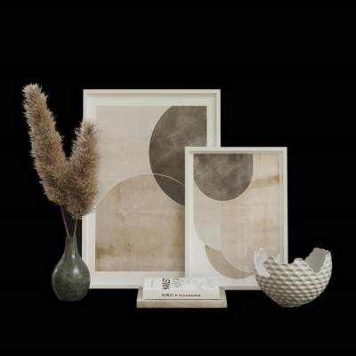 现代干花挂画装饰摆件